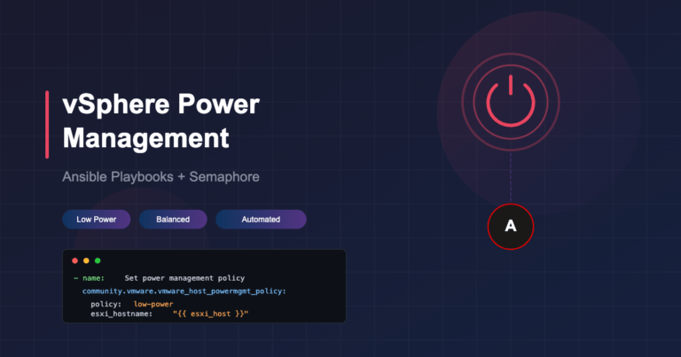 vSphere Power Management Ansible Playbooks with Semaphore